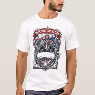 Patriotiske Farbror Sam-skelett Mörk patriot-skele T Shirt