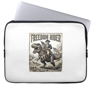 Patriotiske George Washington Ridande T-rex Frihet Laptop Fodral