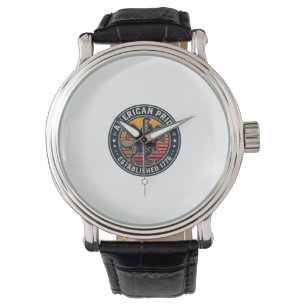 Patriotiske George Washington Ridning T-rex Amerik Armbandsur