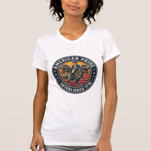 Patriotiske George Washington Ridning T-rex Amerik T Shirt