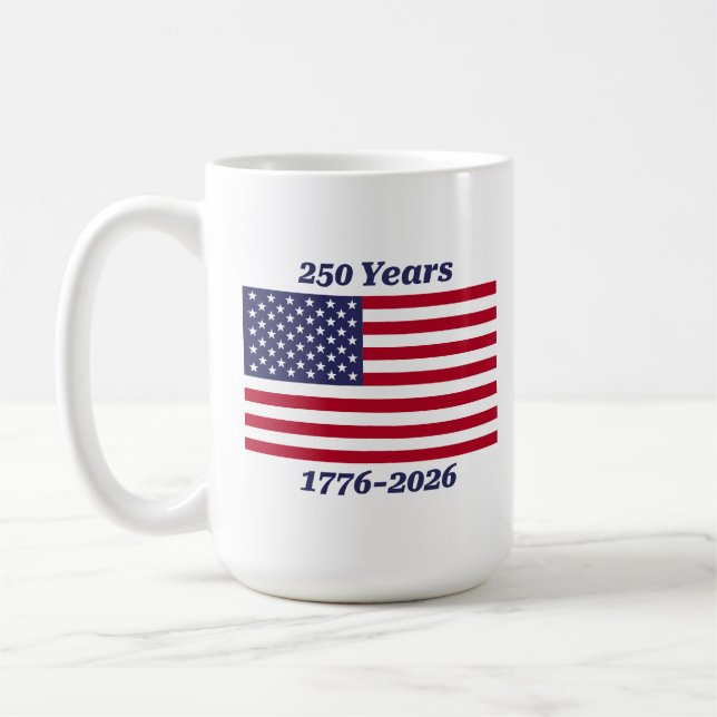Patriotiskt 250 år 1776-2026 kaffemugg (Vänster)