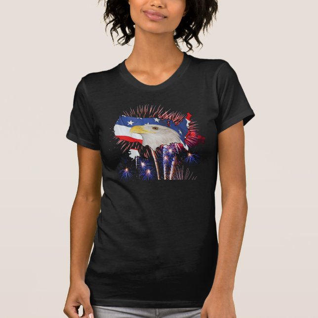 Patriotiskt all amerikanFourth av Juli T Shirt (Framsida)