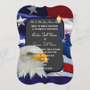 Patriotiskt amerikanbröllop inbjudningar