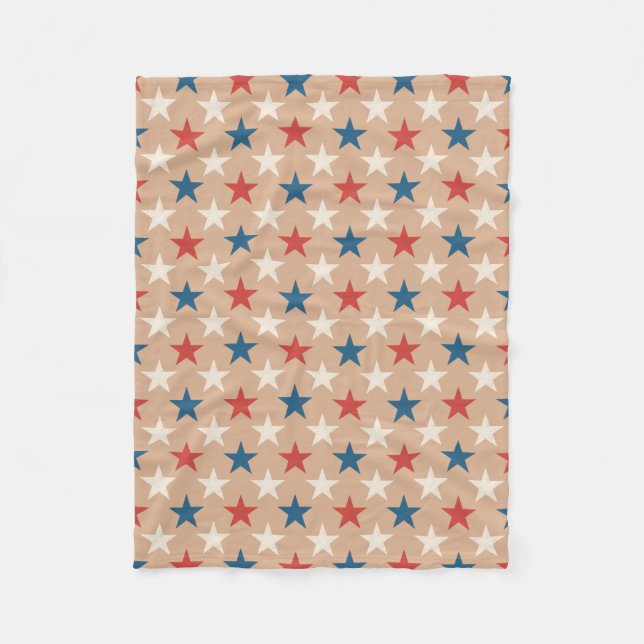 Patriotiskt amerikanska stjärnor mönster fleecefilt (Framsidan)
