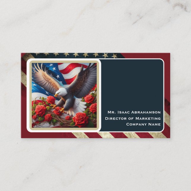 Patriotiskt amerikanskt flagg affärskort visitkort (Framsida)