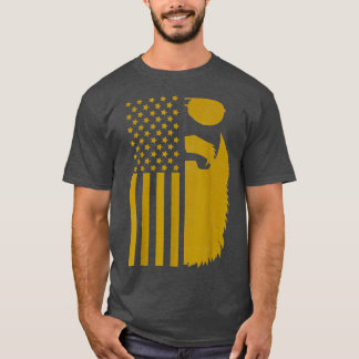 Patriotiskt amerikanskt Flagga Beard och solglasög T Shirt