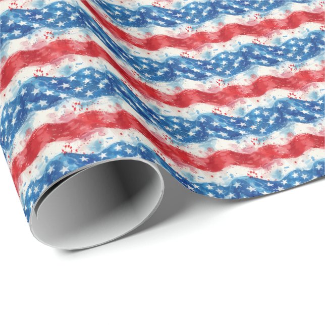 Patriotiskt amerikanskt presentpapper (Rullad Hörn)
