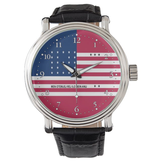 Patriotiskt Bikiniatollen Flagga Urverk Armbandsur (Framsida)