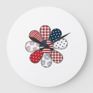 Patriotiskt blommig vintage vektor skjorta design_ stor klocka
