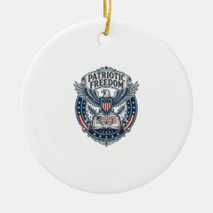 Patriotiskt bokklubb Vector Graphic T-shirt (2) Julgransprydnad Keramik