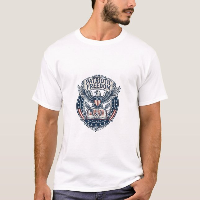 Patriotiskt bokklubb vektor grafisk t-shirt (2) (Framsida)