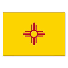 Patriotiskt bord-kort med Flagga i New mexico Bordsnummer