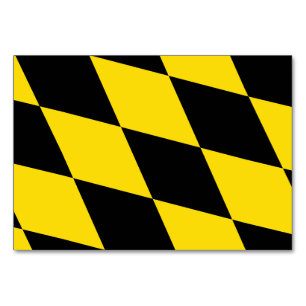 Patriotiskt bord-kort med Flagga München, Tysklant Bordsnummer