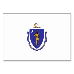 Patriotiskt bordskort med Massachusetts flagga