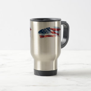 Patriotiskt borsta slår amerikanska flaggan resemugg