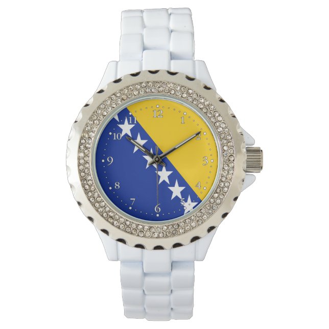 Patriotiskt Bosnien Hercegovina Flagga Urklocka Armbandsur (Framsida)