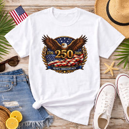 Patriotiskt bronsjubileum 250-års emblem t shirt