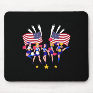 Patriotiskt Cheer Squad Cheerleader Usa Flagga Che Musmatta
