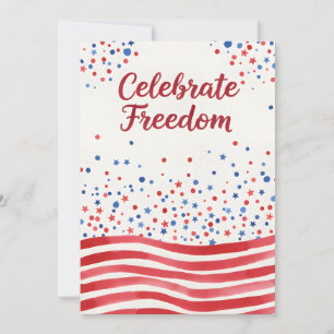 Patriotiskt citat firar frihet USA:s självständigh Julkort