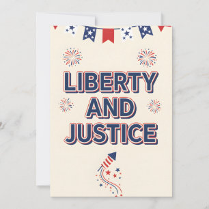 Patriotiskt citat Frihet och rättvisa USA Oberoend Julkort