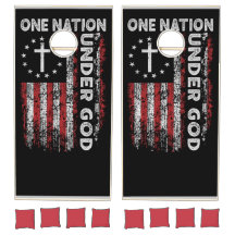 Patriotiskt Cornhole-set: En nation under Gud