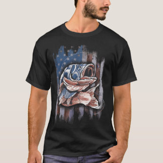 Patriotiskt fiske 4:e juli Manar Amercian Flagga B T Shirt