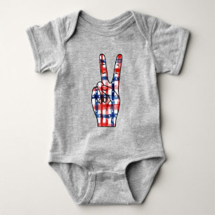 Patriotiskt fredstecken Hand Abstrakt amerikansk f T Shirt