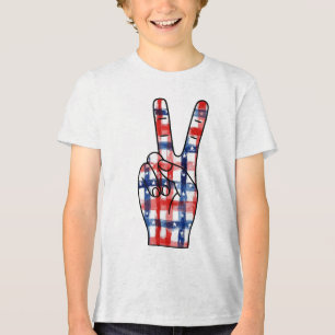 Patriotiskt fredstecken Hand Abstrakt amerikansk f T Shirt