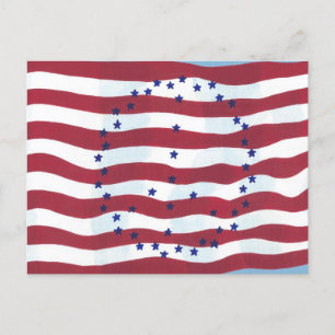 Patriotiskt fredstecken Unika USA-flaggan Vykort