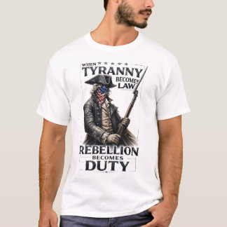 Patriotiskt frihetscitat i revolutionär stil t shirt