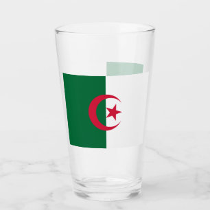 Patriotiskt glas kopp med flagga Algeriet