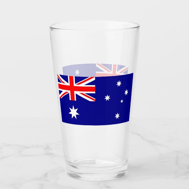 Patriotiskt glas kopp med flagga av Australien (Framsida)