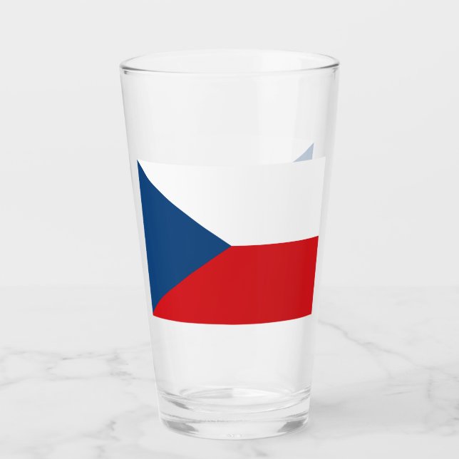 Patriotiskt glas kopp med flagga av Czechia (Framsida)