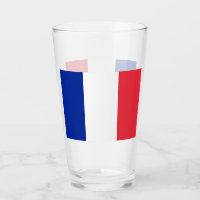 Patriotiskt glas kopp med flagga av Frankrike