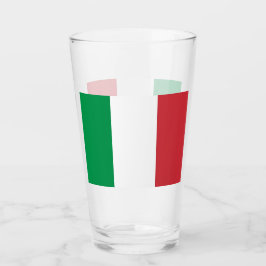 Patriotiskt glas kopp med flagga av Italien