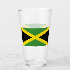 Patriotiskt glas kopp med flagga av Jamaica