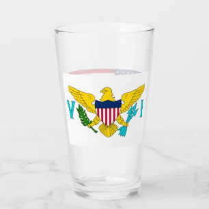 Patriotiskt glas kopp med flagga av Jungfruöarna