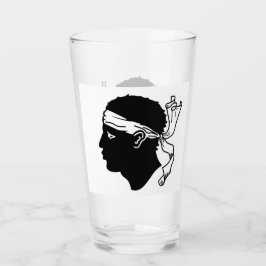 Patriotiskt glas kopp med flagga av Korsika, Frank