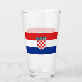 Patriotiskt glas kopp med flagga av Kroatien