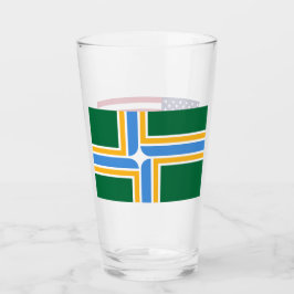 Patriotiskt glas kopp med flagga av Portland