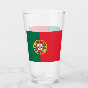 Patriotiskt glas kopp med flagga av Portugal