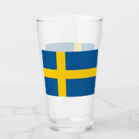 Patriotiskt glas kopp med flagga av Sverige