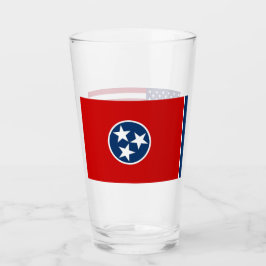 Patriotiskt glas kopp med flagga av Tennessee