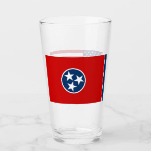 Patriotiskt glas kopp med flagga av Tennessee