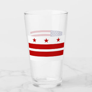 Patriotiskt glas kopp med flagga av Washington DC