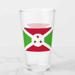 Patriotiskt glas kopp med flagga Burundi