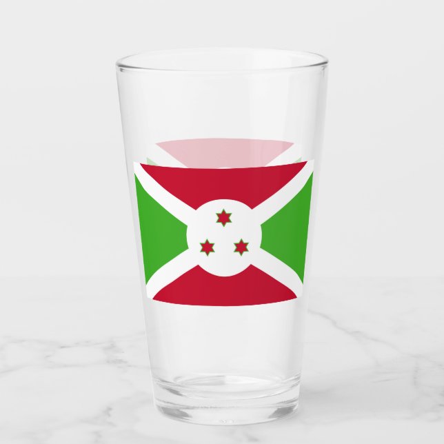 Patriotiskt glas kopp med flagga Burundi (Framsida)