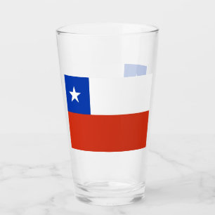 Patriotiskt glas kopp med flagga Chile