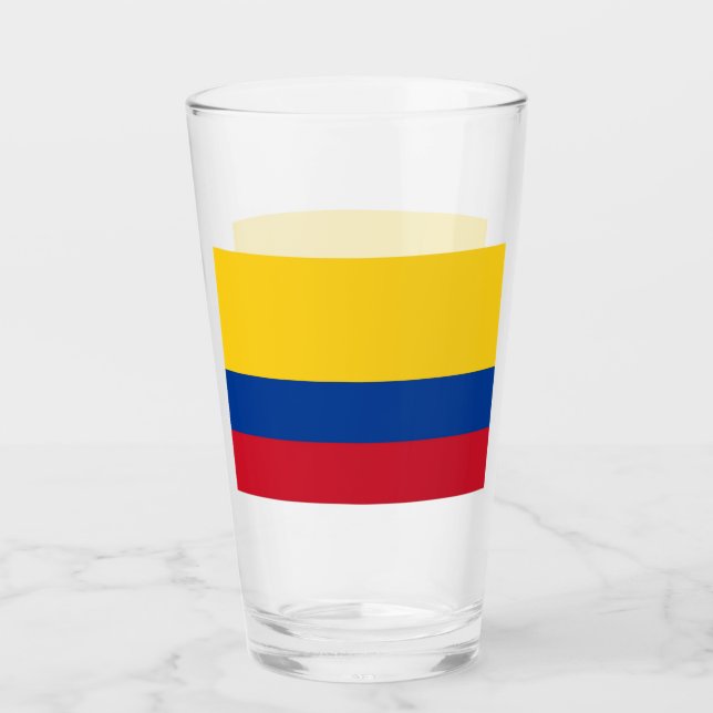 Patriotiskt glas kopp med flagga Colombia (Framsida)