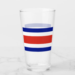 Patriotiskt glas kopp med flagga Costa Rica